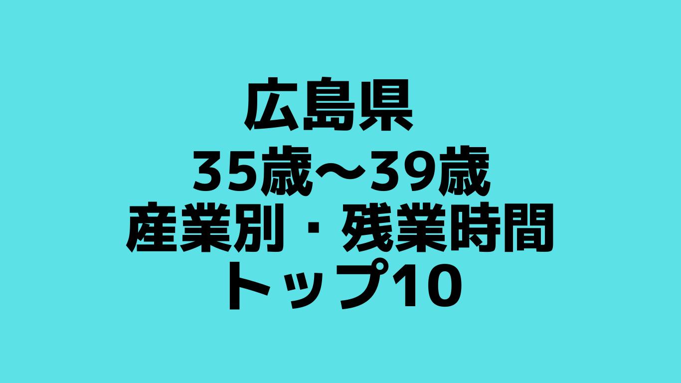 広島県・産業別残業時間トップ10
