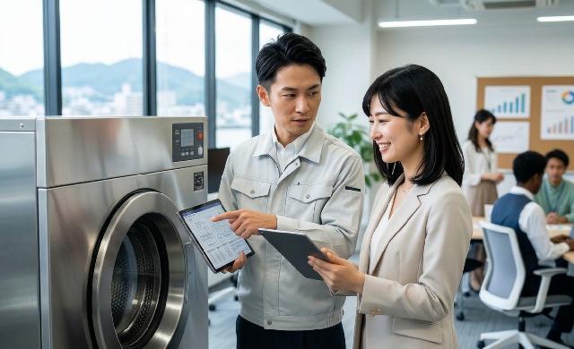 海外営業職／業務用洗濯機械の専門メーカー／既存代理店への提案営業／海外市場拡大・尾道から世界へ展開グローバル企業